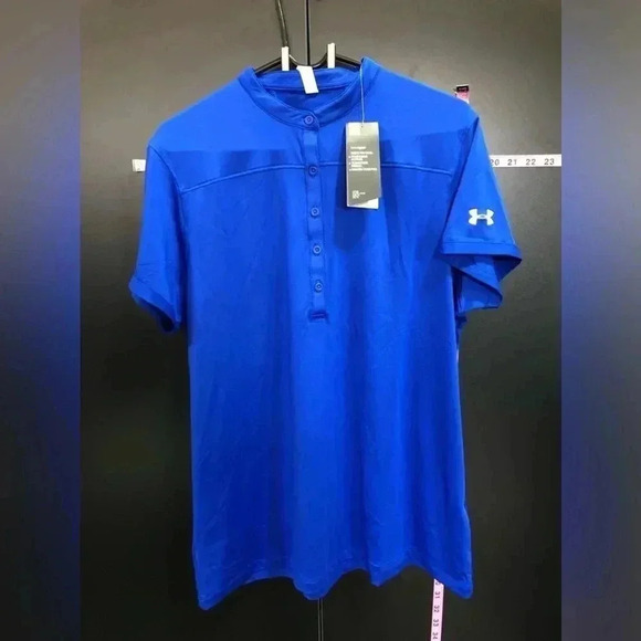 Under Armour Royal Blue Button-Up Tee - Picture 1 of 8